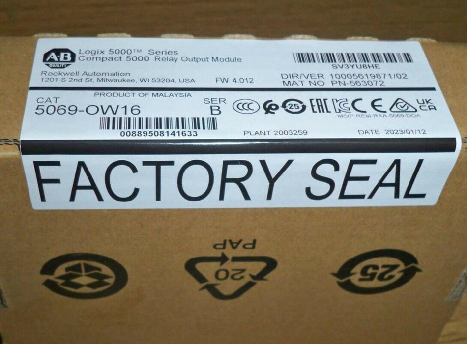 Allen Bradley 5069-OW16 Relay Output Module Series B New Sealed MFG 2023 NIB