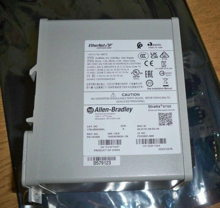 1783-BMS06SL Allen Bradley Stratix 5700 EtherNet Managed Switch 1783BMS06SL New