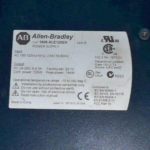 ALLEN-BRADLEY 1606-XLE120EN SERIES A POWER SUPPLY  1606XLE120EN