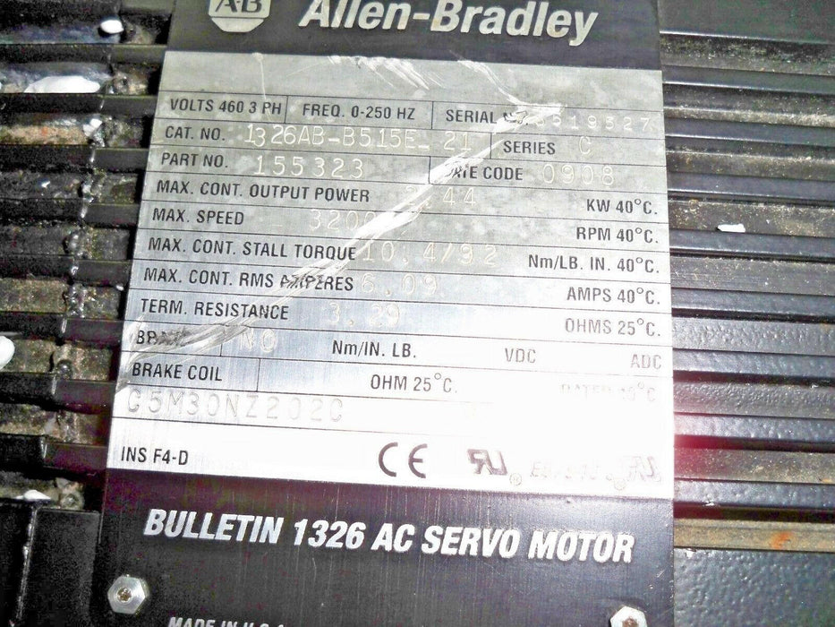 ALLEN BRADLEY 1326AB-B515E-21 AC SERVO MOTOR 1326ABB515E21