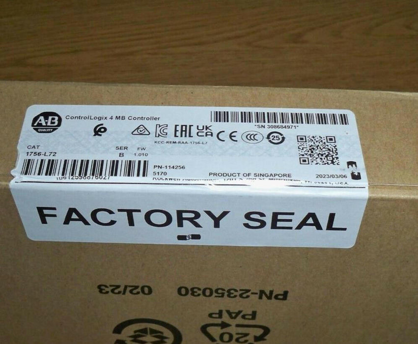 1756-L72 Allen Bradley 4MB Controller Series B 1756L72 Sealed MFG 2023