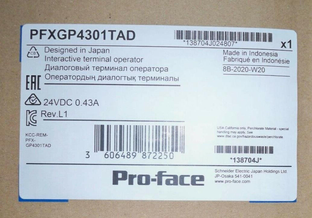 PFXGP4301TAD Pro-face Terminal Operator PFX GP4 301 TAD