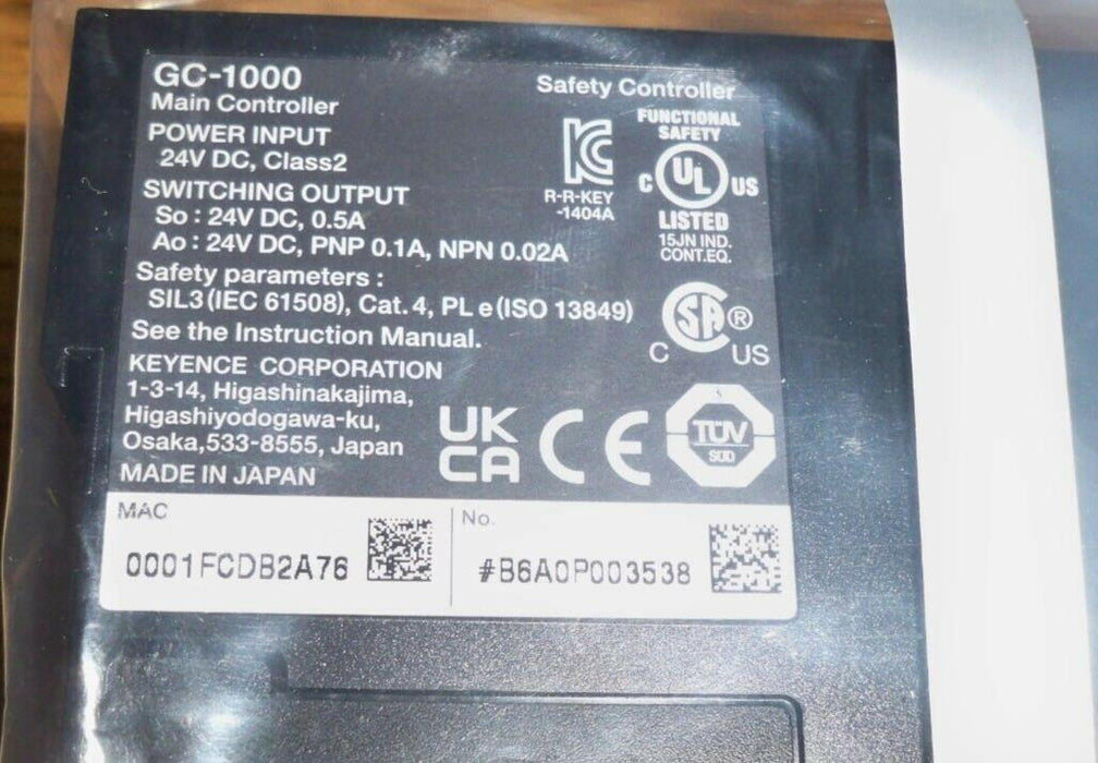 GC-1000 Keyence Safety Controller GC1000 Unused Surplus