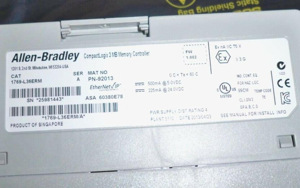 1769-L36ERM Allen Bradley Series A Controller 1769L36ERM