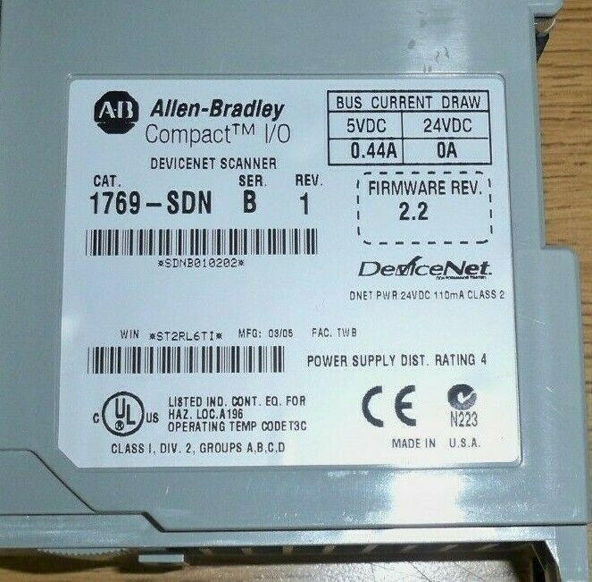 ALLEN BRADLEY 1769-SDN SERIES B DEVICNET SCANNER 1769SDN