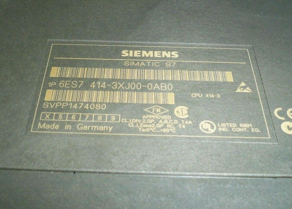 SIEMENS SIMATIC S7 6ES7 414-3XJ00-0AB0 INPUT MODULE 6ES74143XJ000AB0