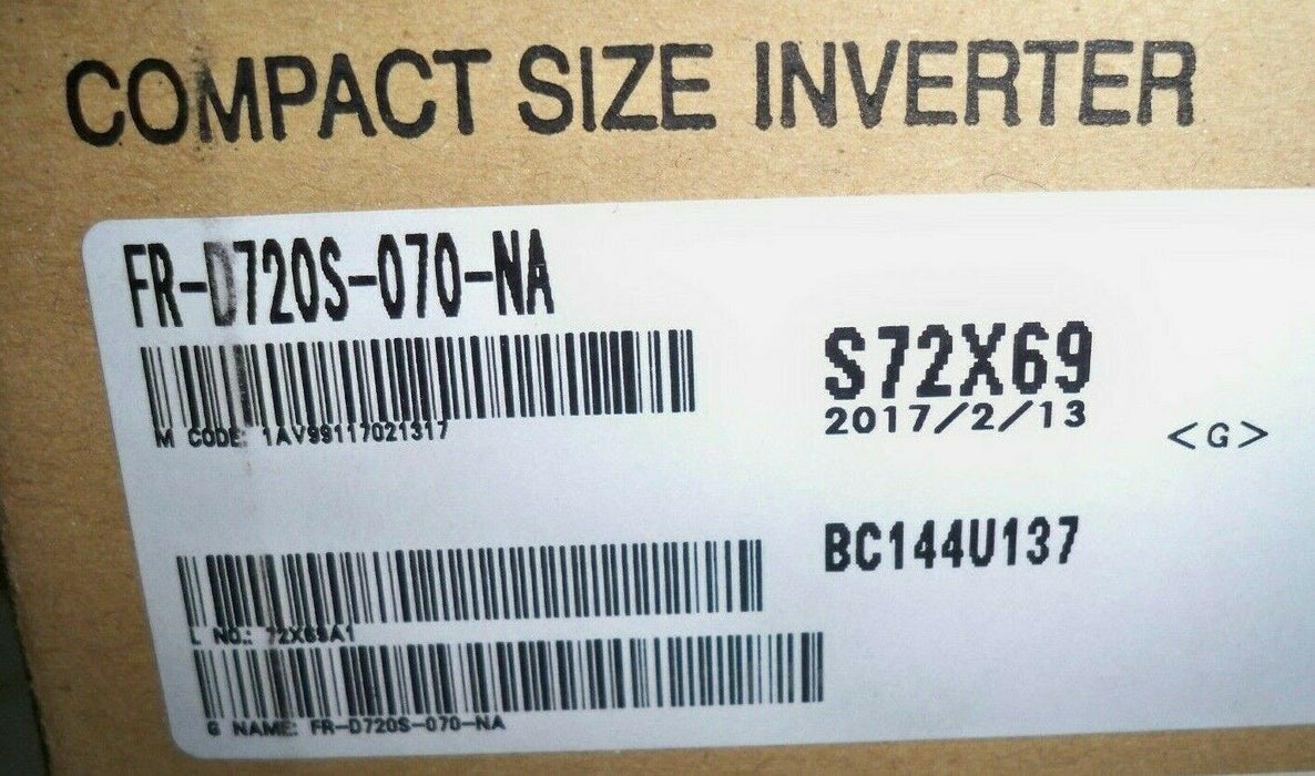 NIB MITSUBISHI FR-D720S-070-NA COMPACT INVERTER FRD720S070NA NEW NIB