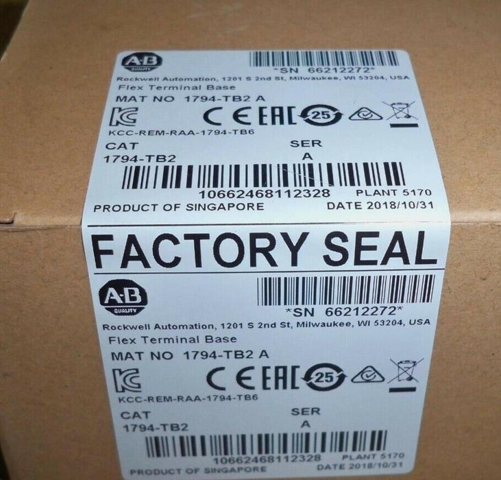 Allen Bradley 1794-TB2 Series A Terminal Base 1794TB2 Sealed NIB New