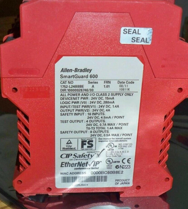 1752-L24BBBE Allen Bradley Safety Controller Series A 1752L24BBBE