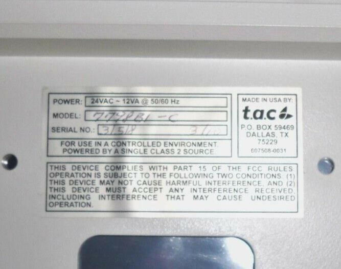 7798B1-C  t.a.c. Controller System 7798B1C